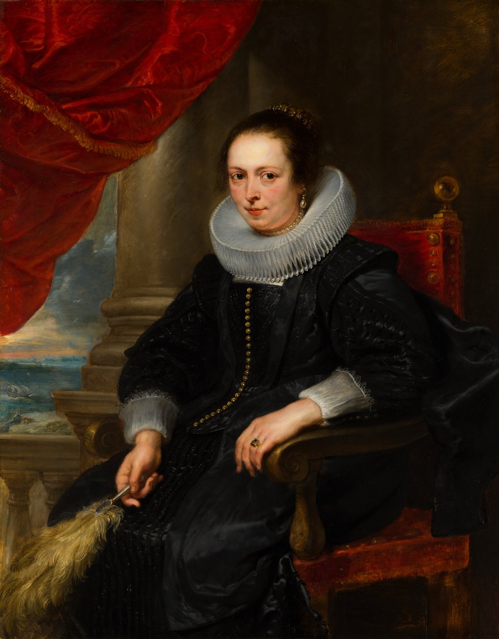 Portrét ženy, cca 1630 (olej na panelu) od Peter Paul Rubens