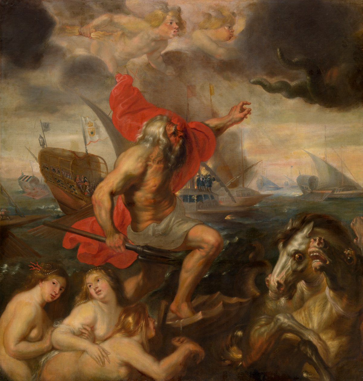 Quos Ego - Neptun uklidňuje bouři (olej) od Peter Paul Rubens