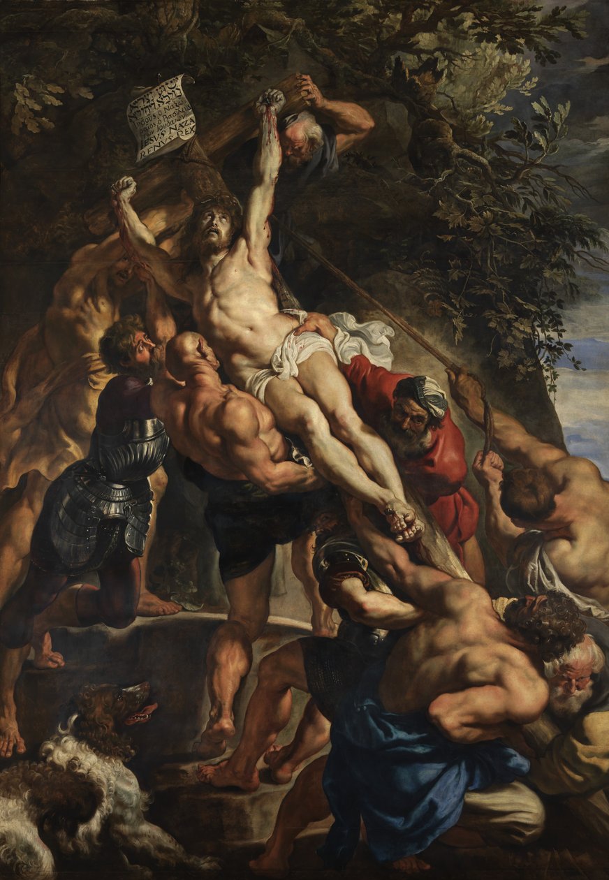 Raising of the Cross, centrální panel, c.1610-11 (olej na panelu) od Peter Paul Rubens