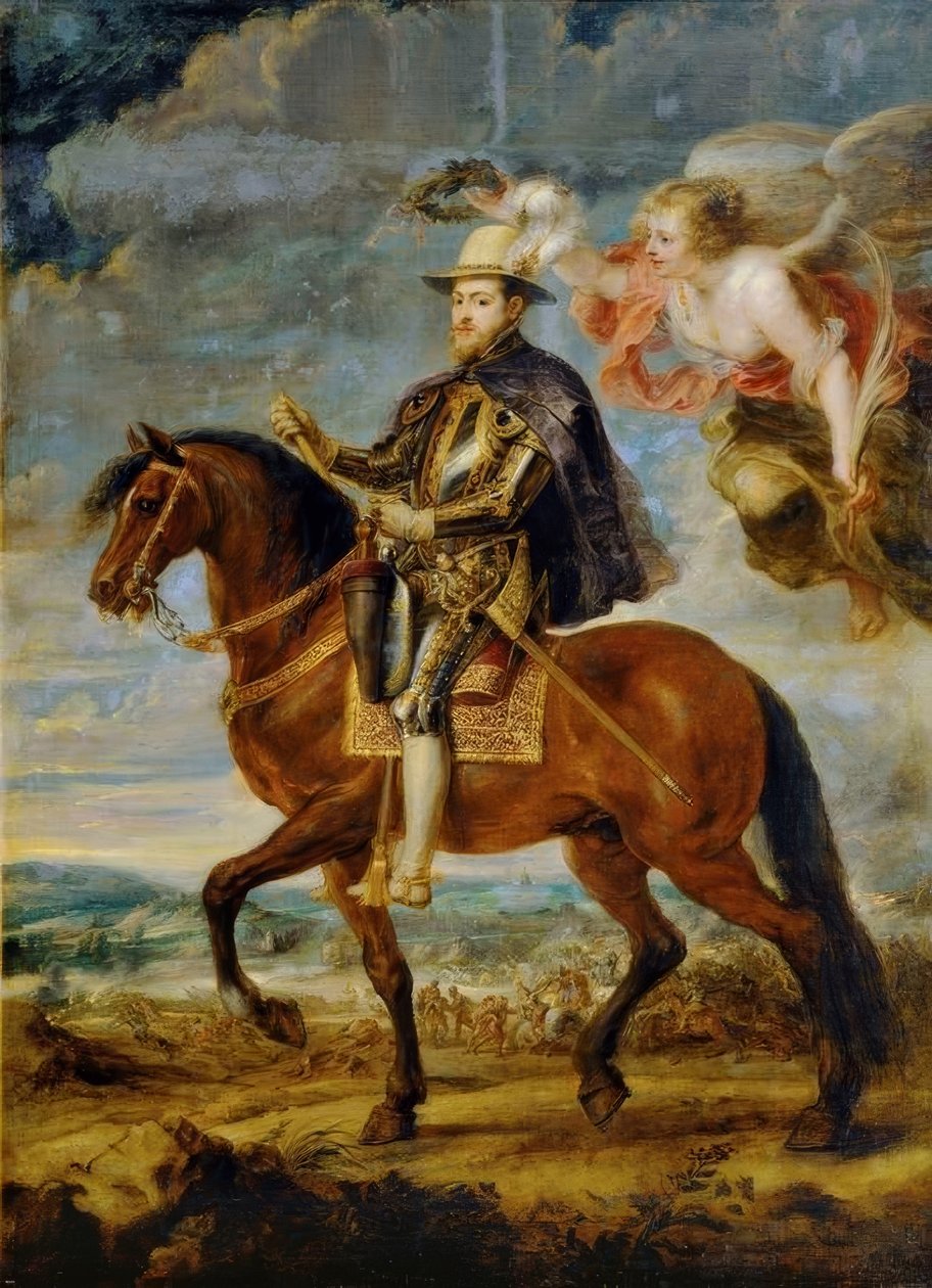 Jezdecký portrét Filipa II. V bitvě u St. Quentinu 1557 od Peter Paul Rubens
