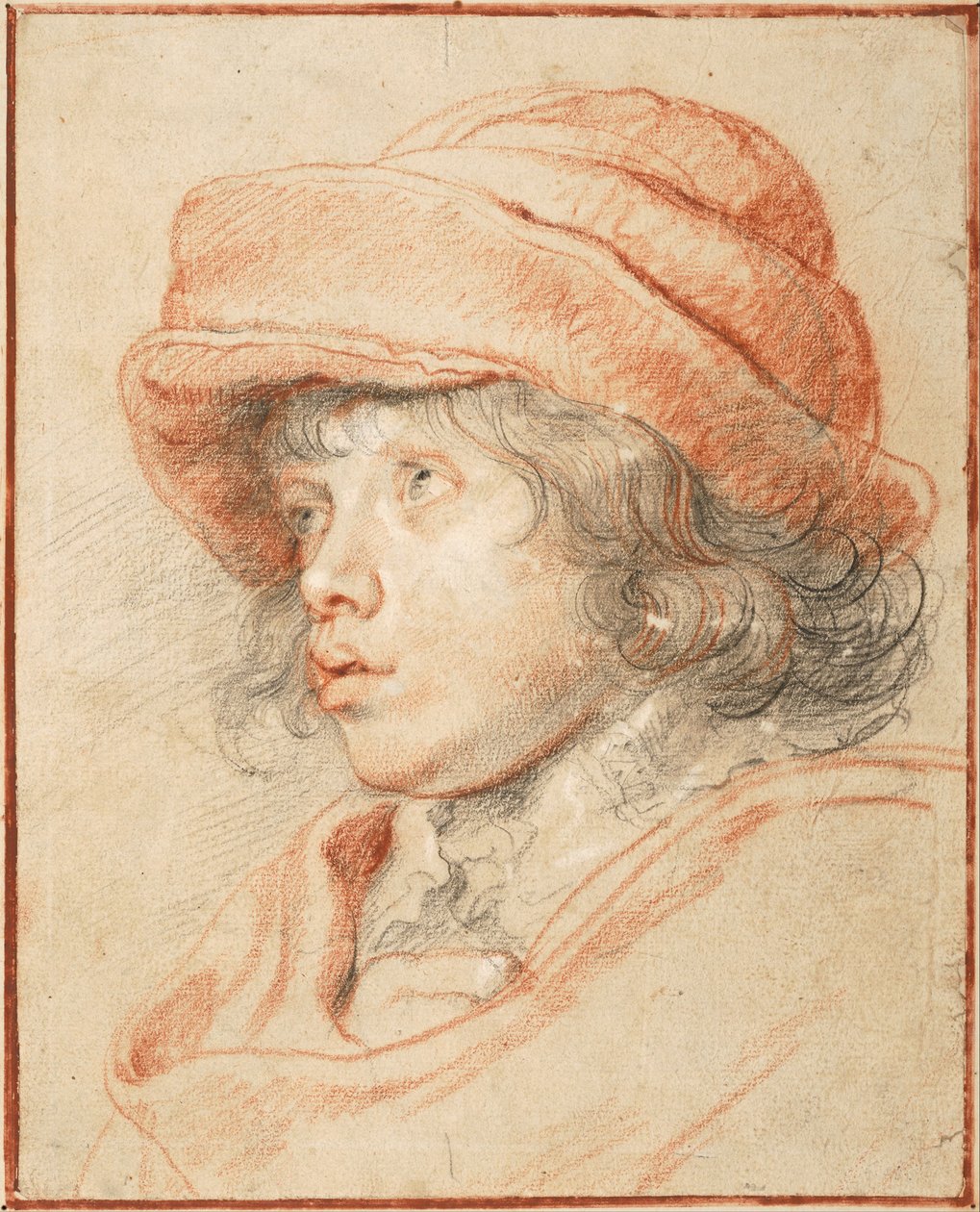 Rubenssův syn Nicolaas v červené plstěné čepici, 1625-1627 od Peter Paul Rubens
