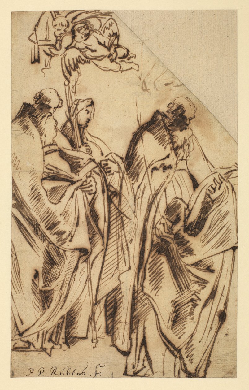 Svatý Amandus a svatá Walpurga, kolem roku 1610 od Peter Paul Rubens