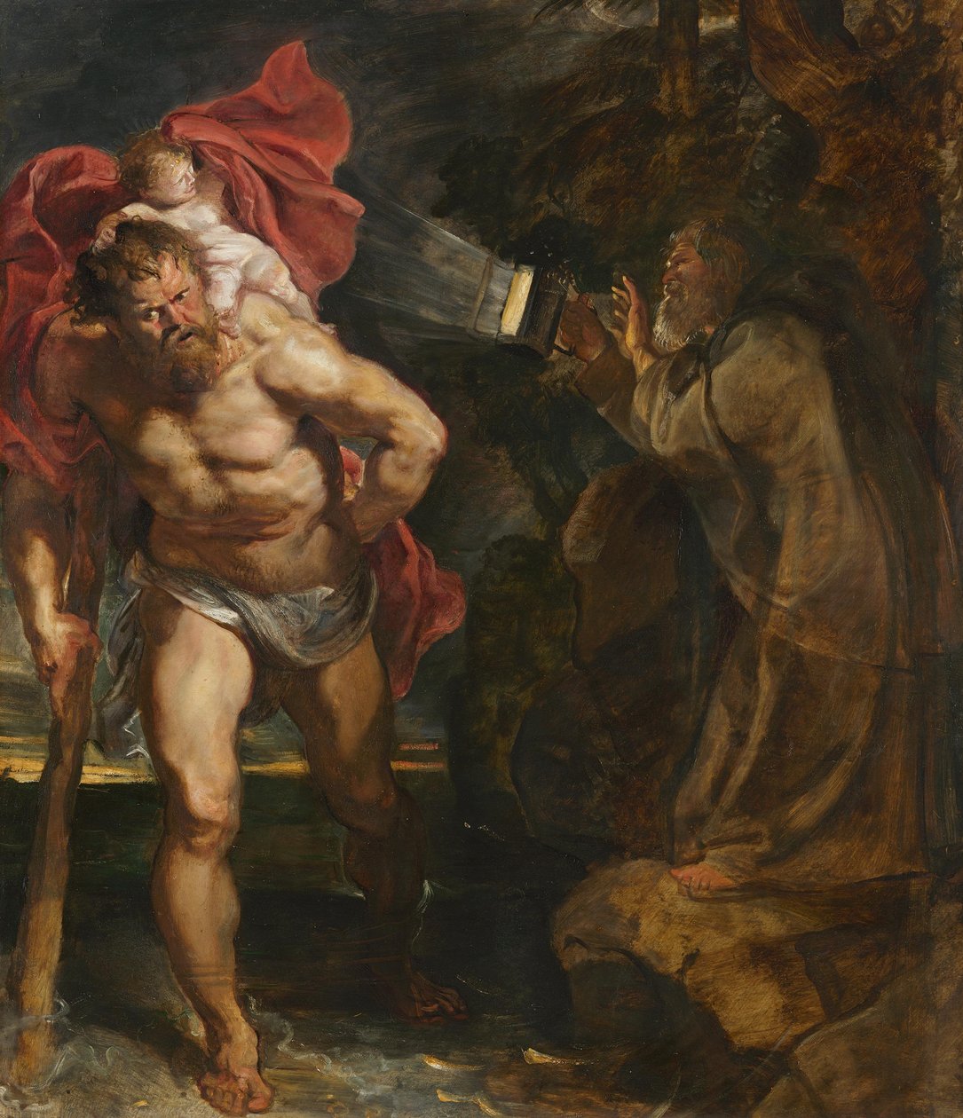 Svatý Kryštof a poustevník od Peter Paul Rubens