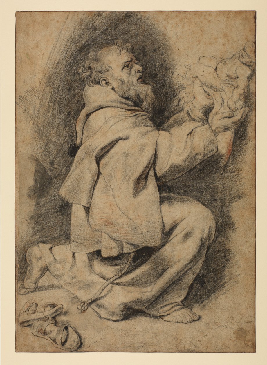 Svatý František klečící, přijímá Jezulátko, kolem roku 1617 od Peter Paul Rubens