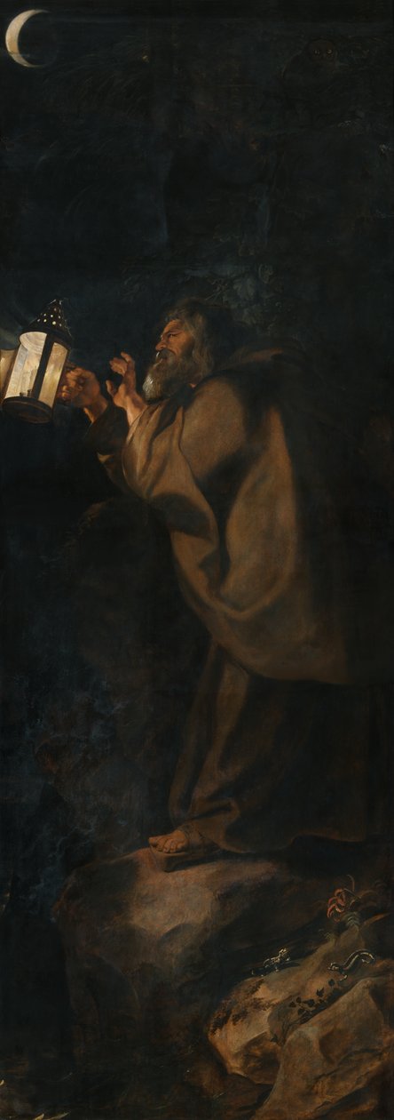 Svatý Kryštof a poustevník, vpravo před okenicí triptychu Sestup z kříže od Peter Paul Rubens