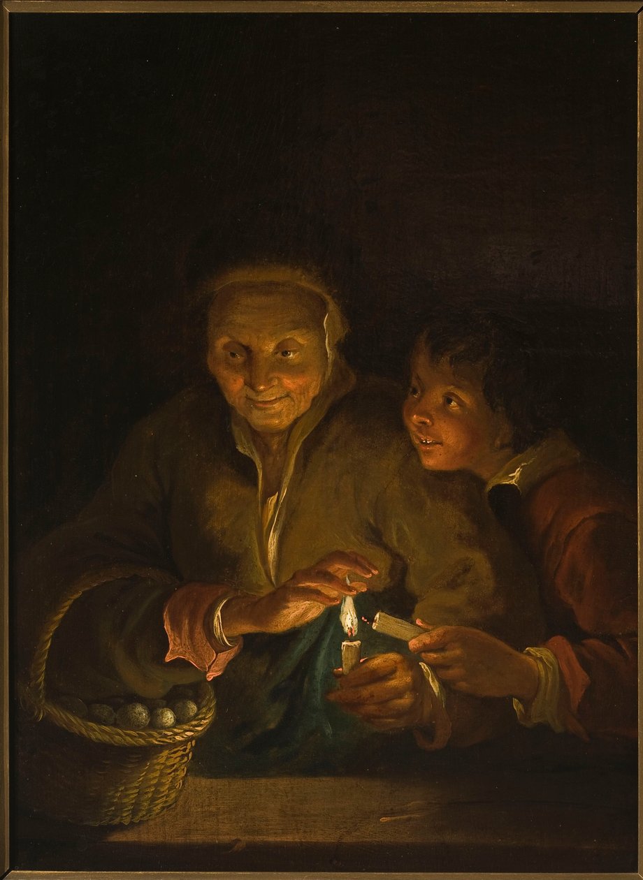 Stařena a chlapec se svíčkou od Peter Paul Rubens