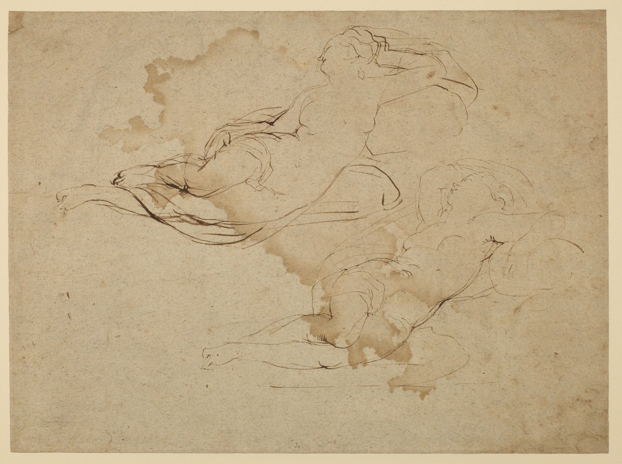 Studie spícího ženského aktu (recto) od Peter Paul Rubens