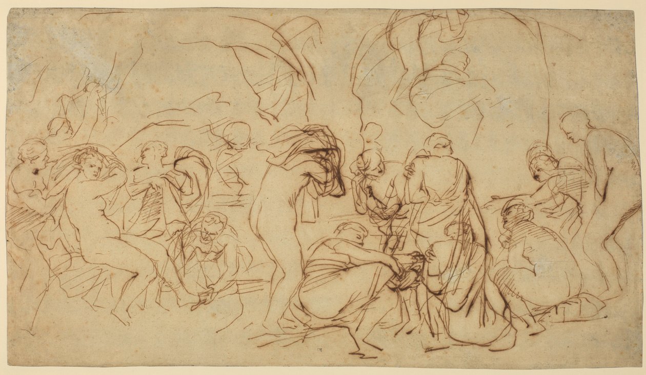 Studie k "Dianině lázni" (recto) od Peter Paul Rubens