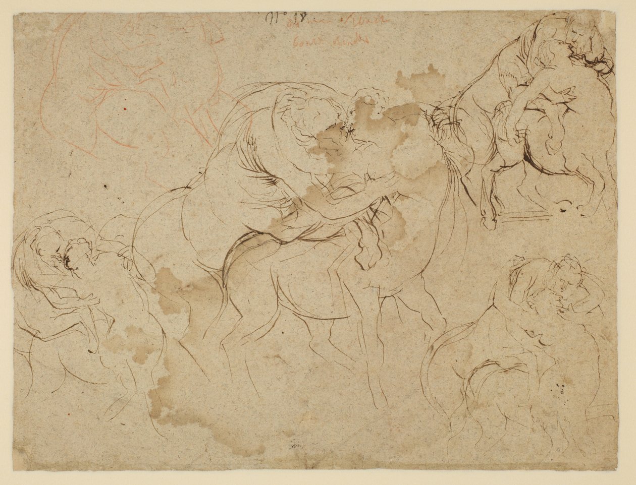 Studium mužských postav a ženských kentaurů (Centaurides) (verso) od Peter Paul Rubens
