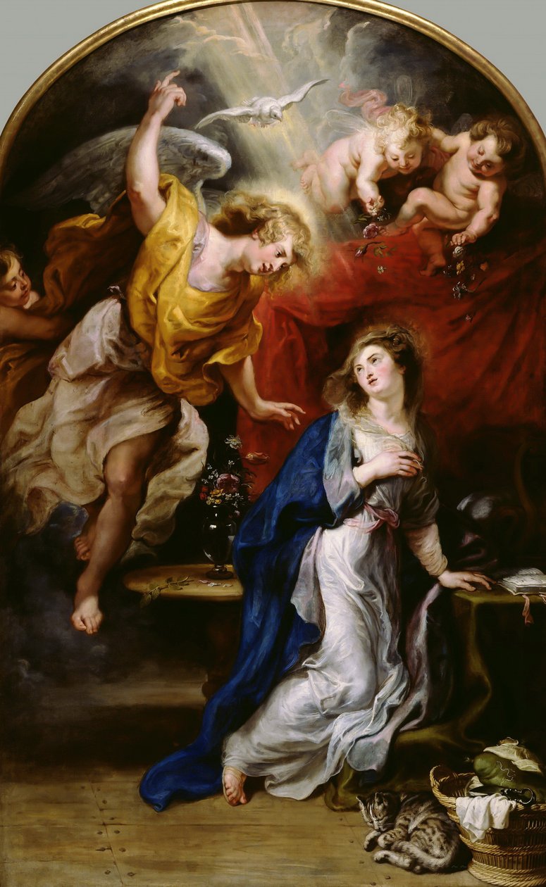 The Annunciation, c.1610 (olej na plátně) od Peter Paul Rubens