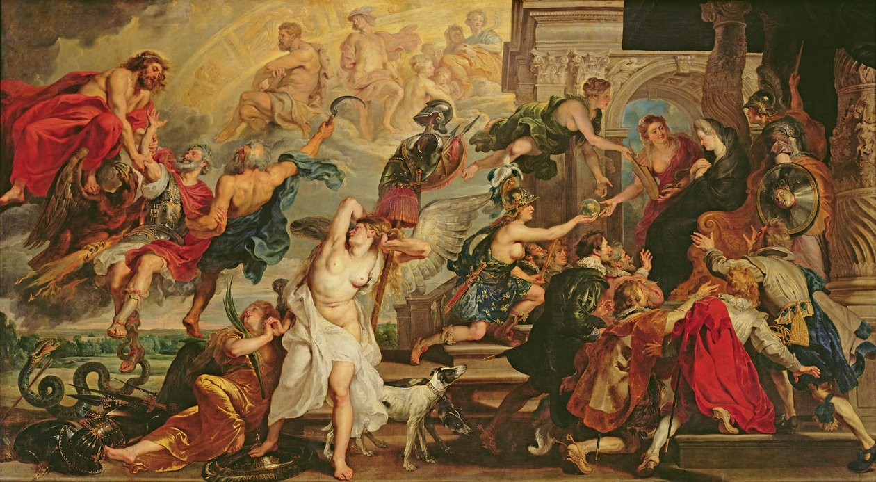 Apoteóza Jindřicha IV. a vyhlášení regentství Marie Medicejské, 1622-25 od Peter Paul Rubens