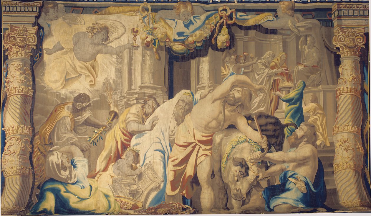 Eucharistie přemáhá pohanské oběti, Brusel, druhá polovina 17. století od Peter Paul Rubens