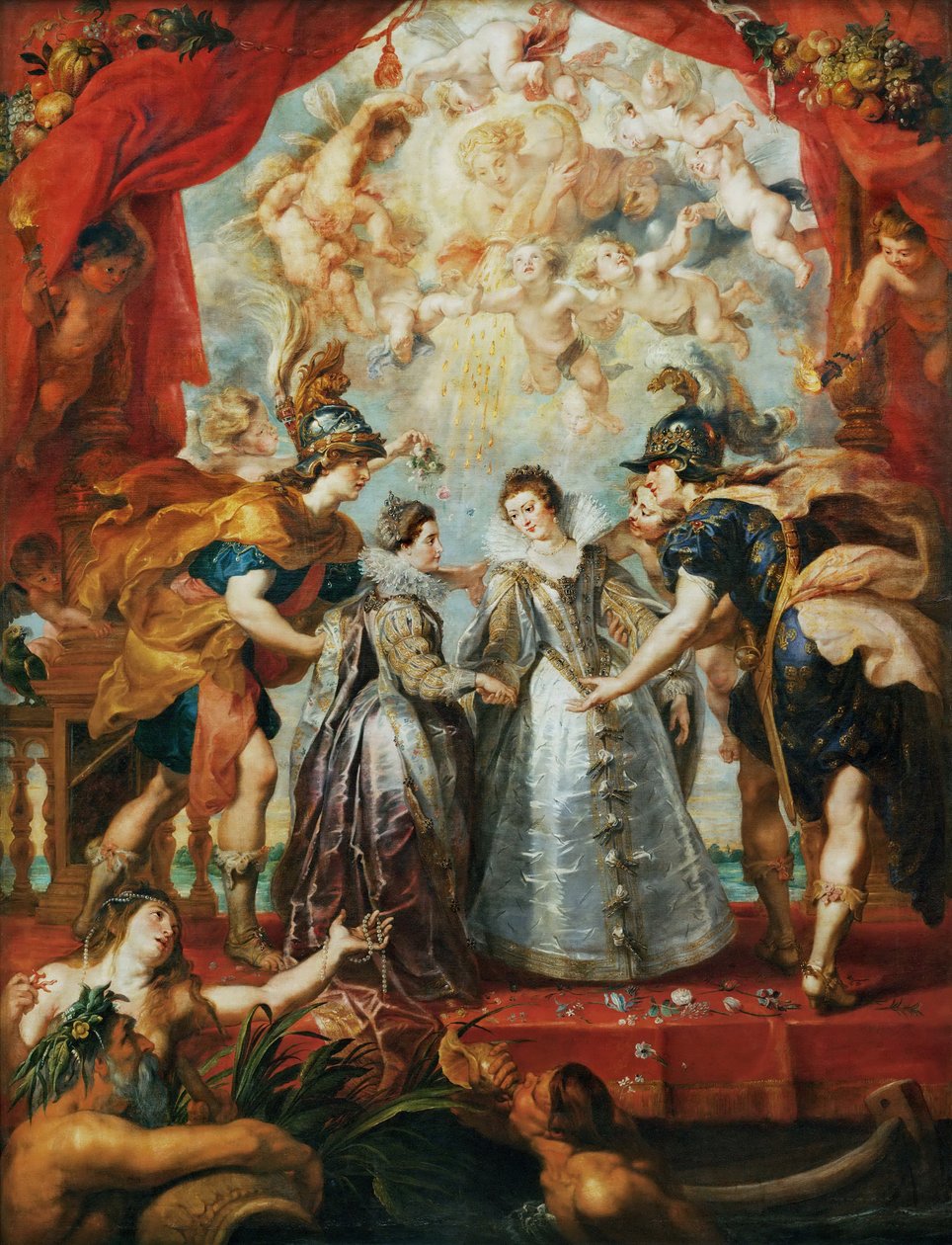 Výměna princezen na španělských hranicích. Cyklus Marie de Medici od Peter Paul Rubens