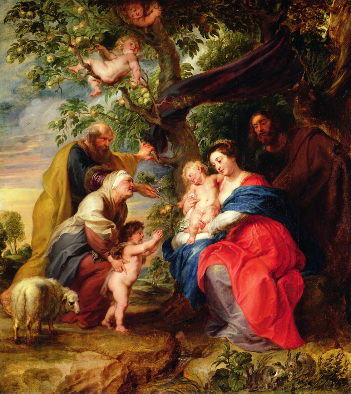 Svatá rodina pod jabloní, kolem roku 1632 od Peter Paul Rubens