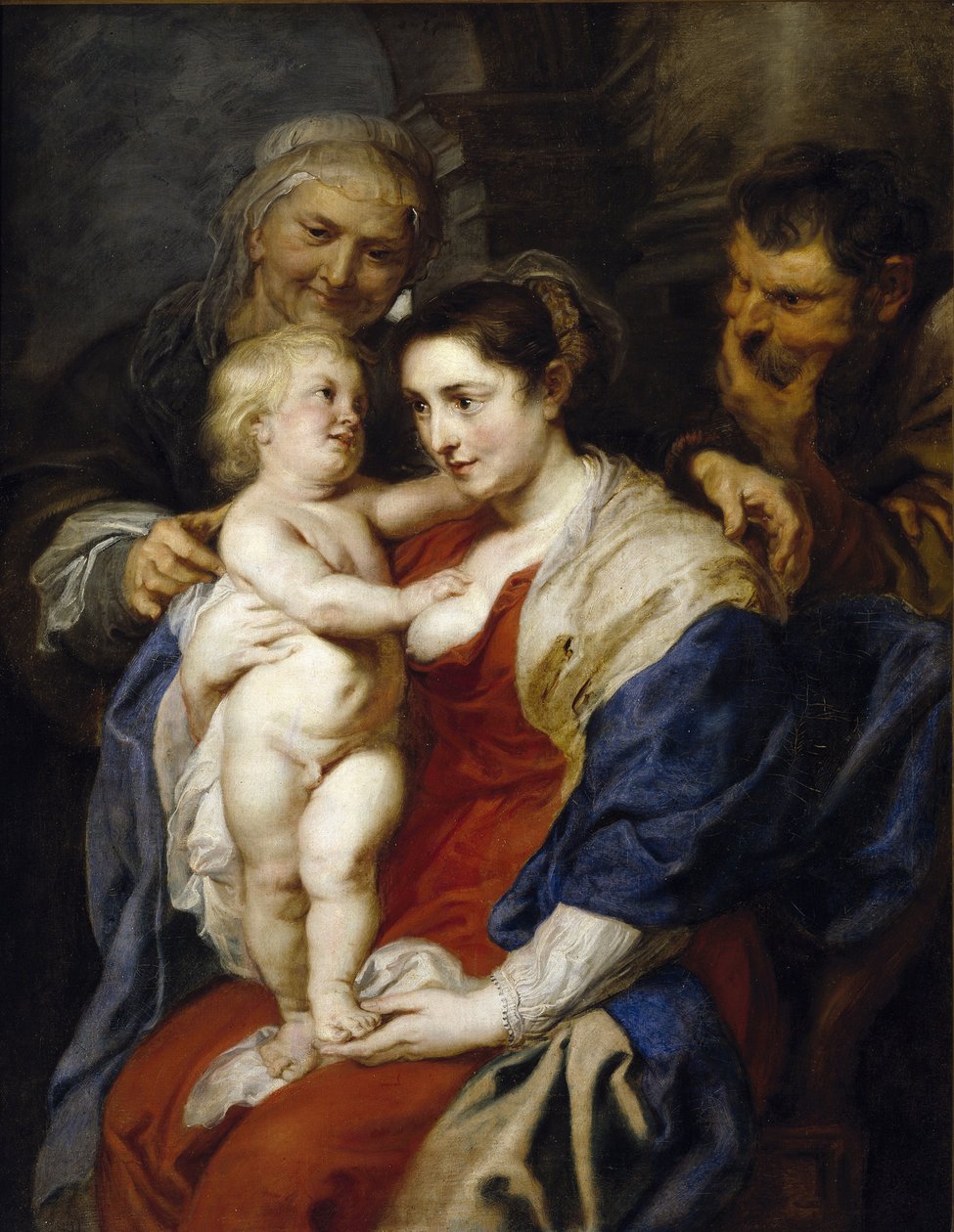 Svatá rodina se svatou Annou - Rubens, Pieter Paul (1577-1640) - 1626-1630 - Olej na plátně - 116x91 - Museo del Prado, Madrid od Peter Paul Rubens