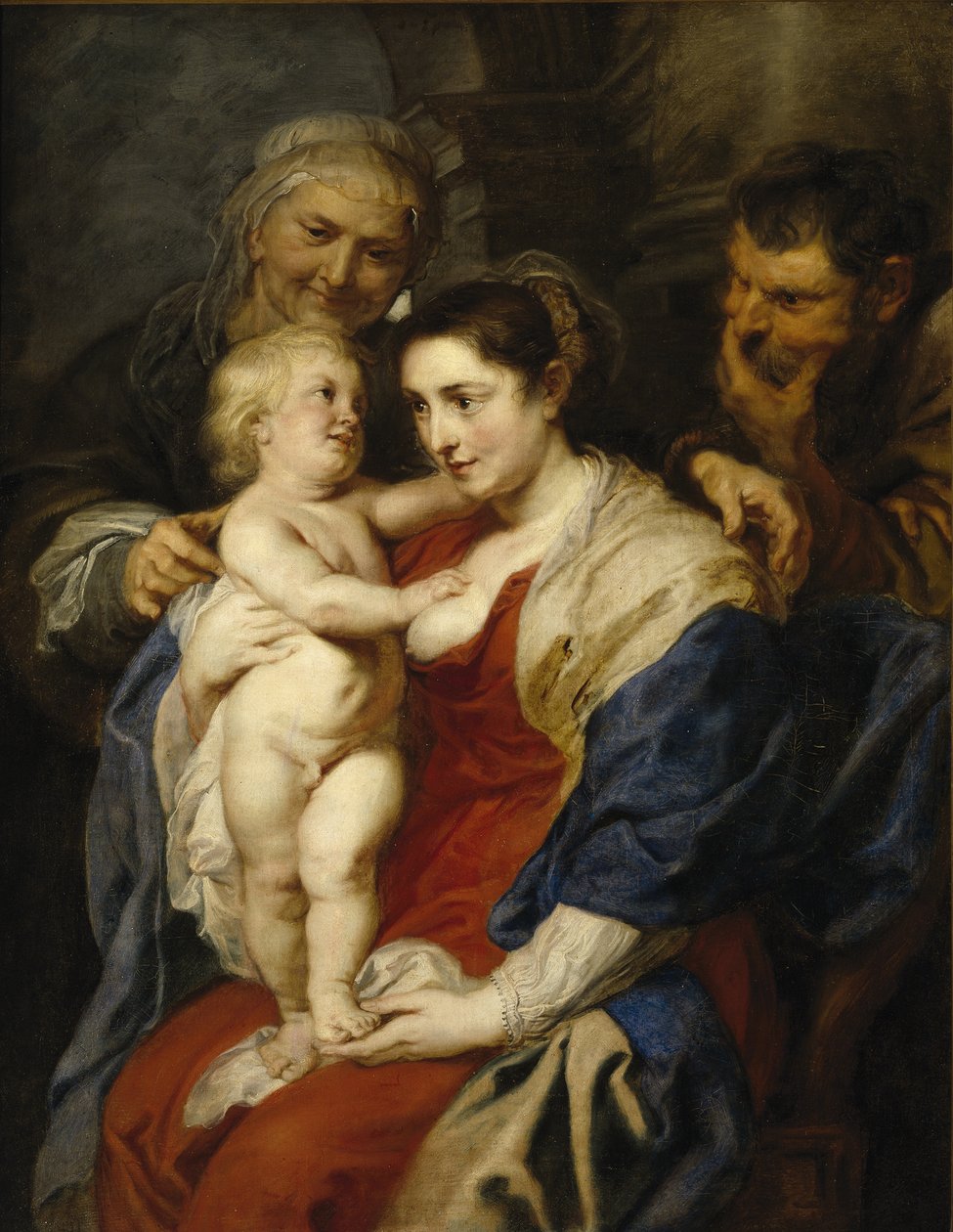 Svatá rodina se svatou Annou, 1626-1630 od Peter Paul Rubens