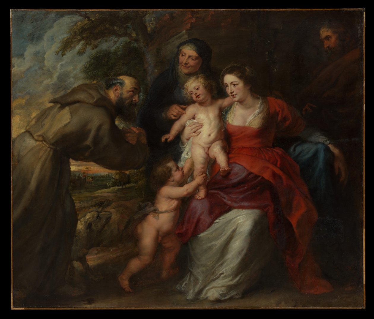 Svatá rodina se svatými Františkem a Annou a malým svatým Janem Křtitelem od Peter Paul Rubens