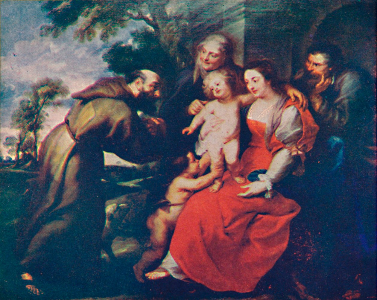 Svatá rodina se svatými Františkem a Annou a Svatým Janem Křtitelem, c1630. c1935 od Peter Paul Rubens