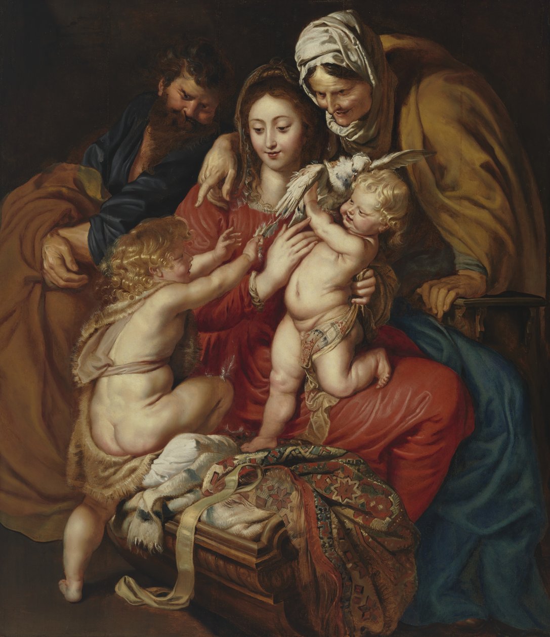 Svatá rodina se svatou Alžbětou, svatým Janem a holubicí od Peter Paul Rubens