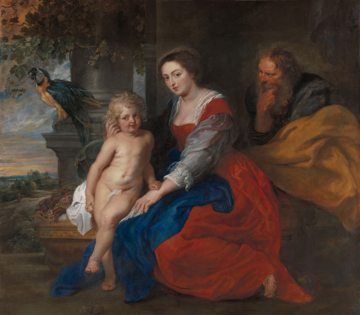 Svatá rodina s papouškem od Peter Paul Rubens