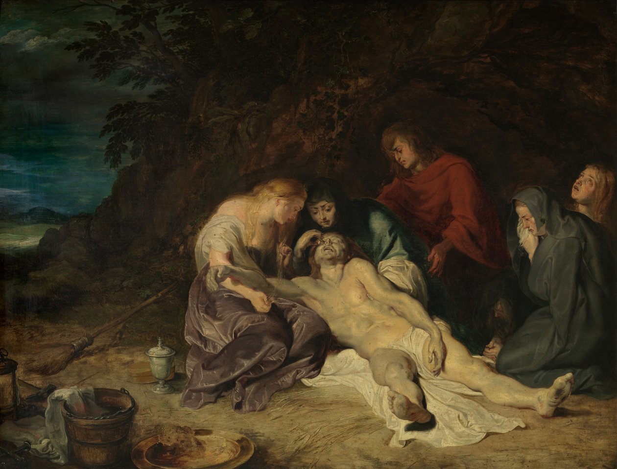 Oplakávání nad mrtvým Kristem (olej na plátně) od Peter Paul Rubens