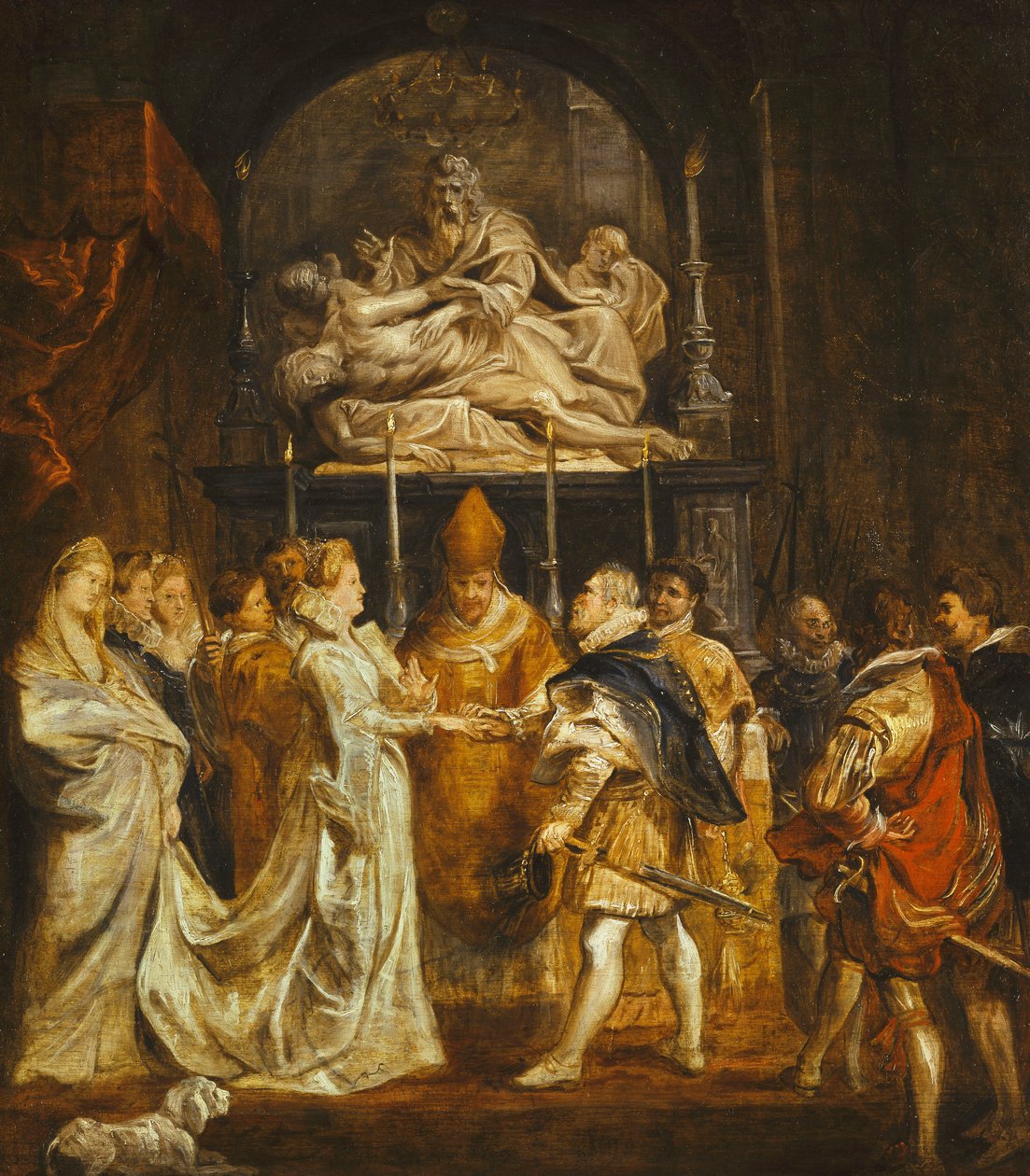 Manželství zmocněnce princezny Marie de" Medici a francouzského krále Jindřicha IV. v Duomo ve Florencii, 5. října 1600, od Peter Paul Rubens