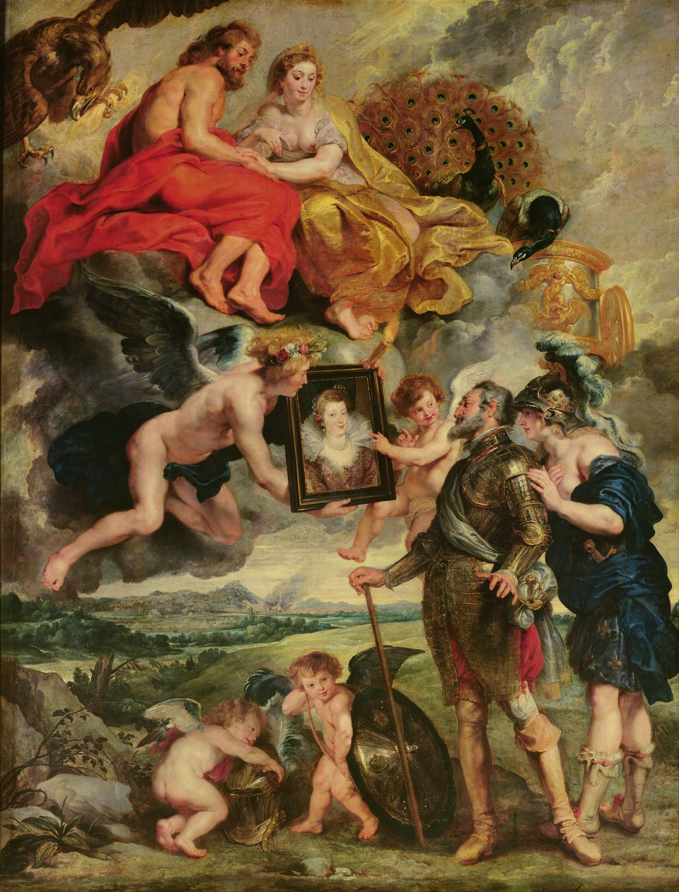 Medicejský cyklus: Henri IV. (1553-1610) Obdržení portrétu Marie de Medici (1573-1642) 1621-25 od Peter Paul Rubens