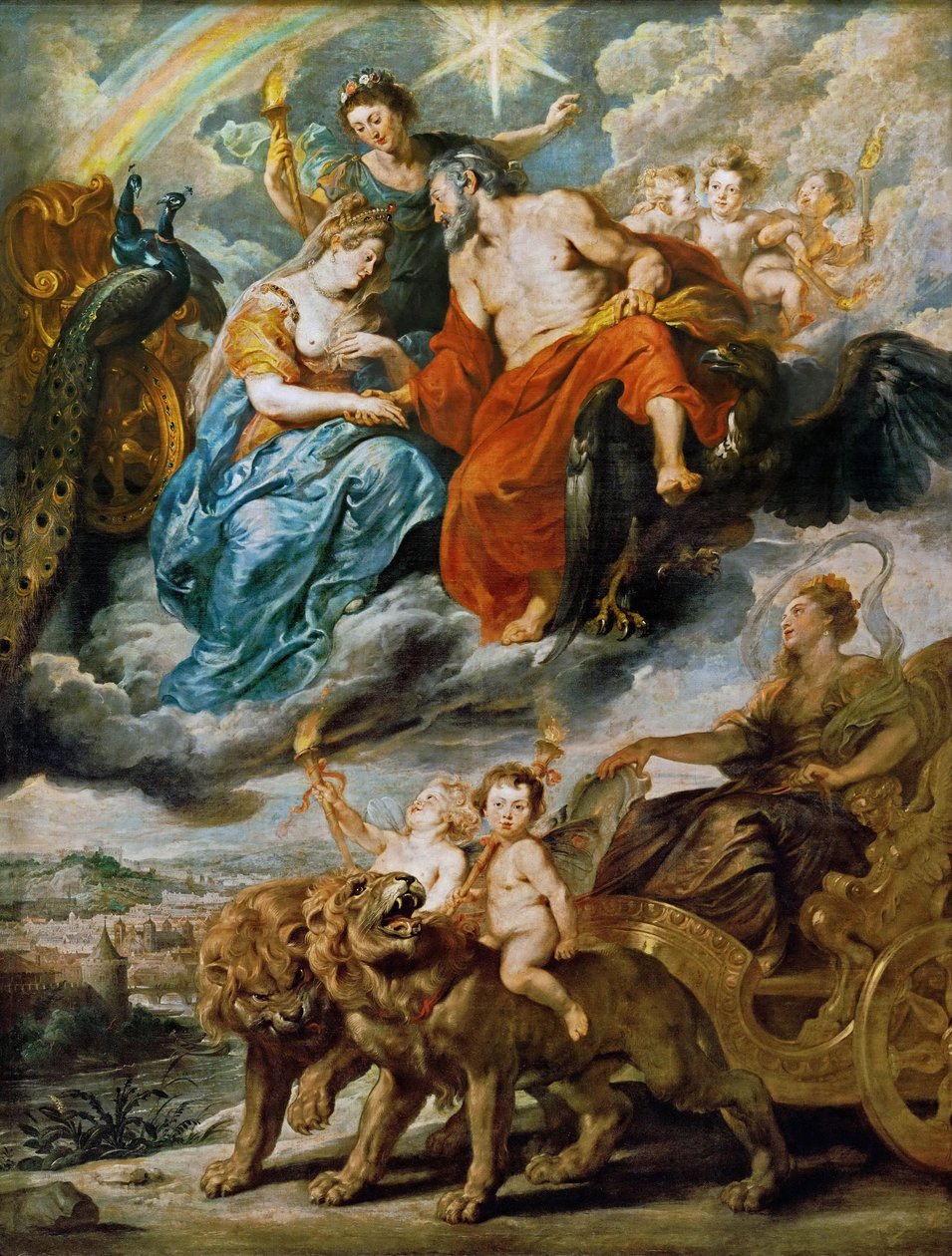 Setkání Marie de Medici a Jindřicha IV. v Lyonu Cyklus Marie de Medici od Peter Paul Rubens
