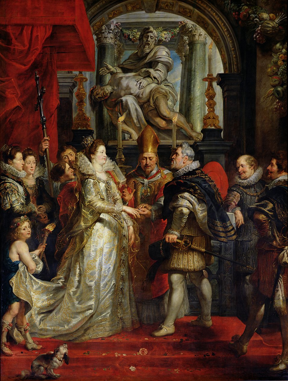 Sňatek Marie de Medici (1573-1642) a Jindřicha IV. (1573-1642) 5. října 1600, 1621-25 od Peter Paul Rubens