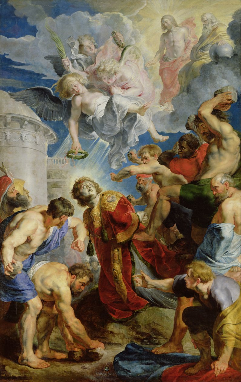 Ukamenování svatého Štěpána, z Triptychu svatého Štěpána od Peter Paul Rubens