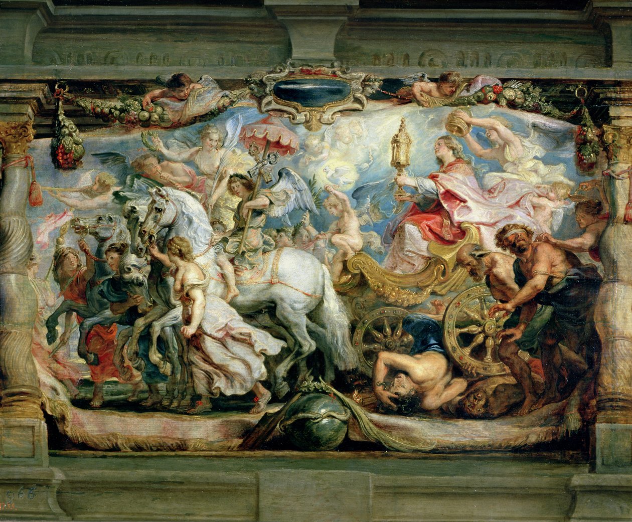 Triumf církve nad zuřivostí, nenávistí a nesváry, před rokem 1628 od Peter Paul Rubens