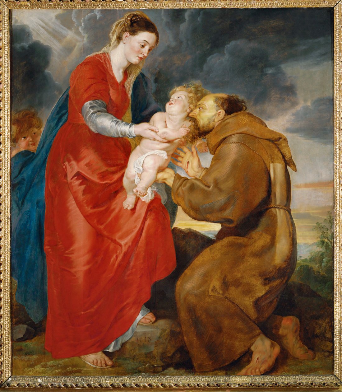 Panna Maria představuje malého Ježíše svatému Františkovi od Peter Paul Rubens