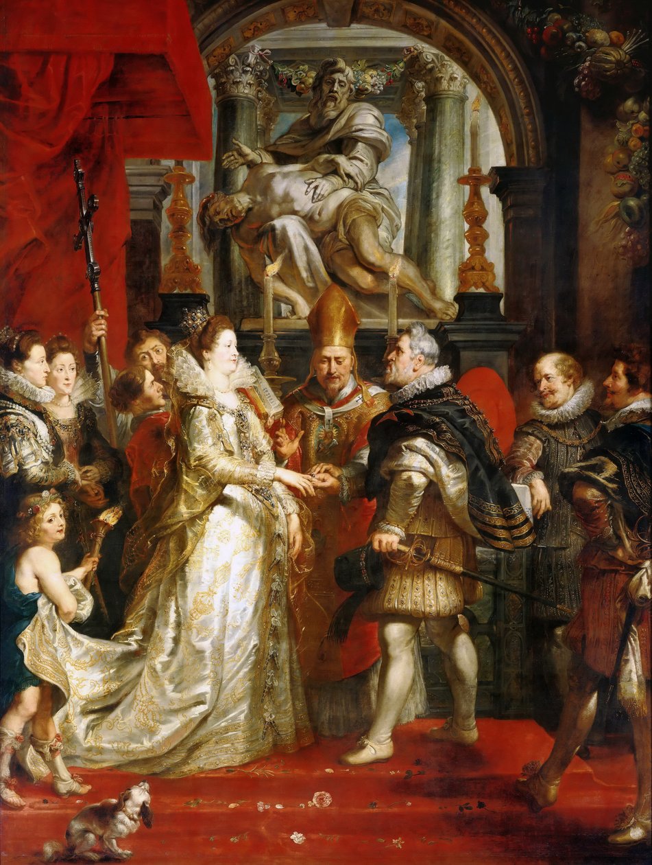 Svatba prostřednictvím zmocněnce Marie de Medici s králem Jindřichem IV. Cyklus Marie de Medici od Peter Paul Rubens