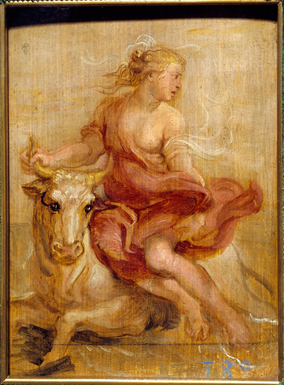 Únos Evropy Kresba krve Pierre Paul (Pierre-Paul) Rubens (nebo Peter Paul nebo Petrus Paulus) (1577-1640) Sun. 0,18x0,13 m Madrid Prado muzeum od Peter Paul Rubens