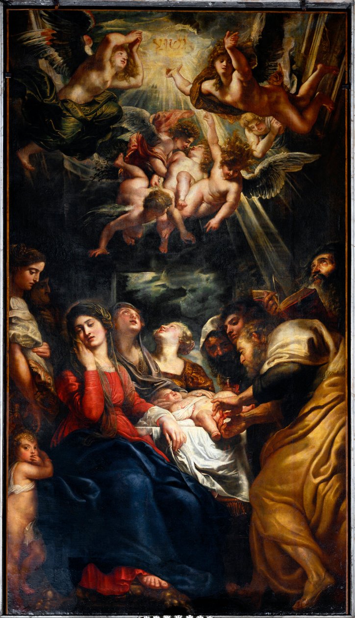 Obřízkový obraz Petra Pavla (Pierre-Paul) Rubense (nebo Petra Pavla nebo Petruse Pauluse) (1577-1640) Genes ze 17. století, kostel svatých Andrea a Ambrogio (o del Gesu) od Peter Paul Rubens