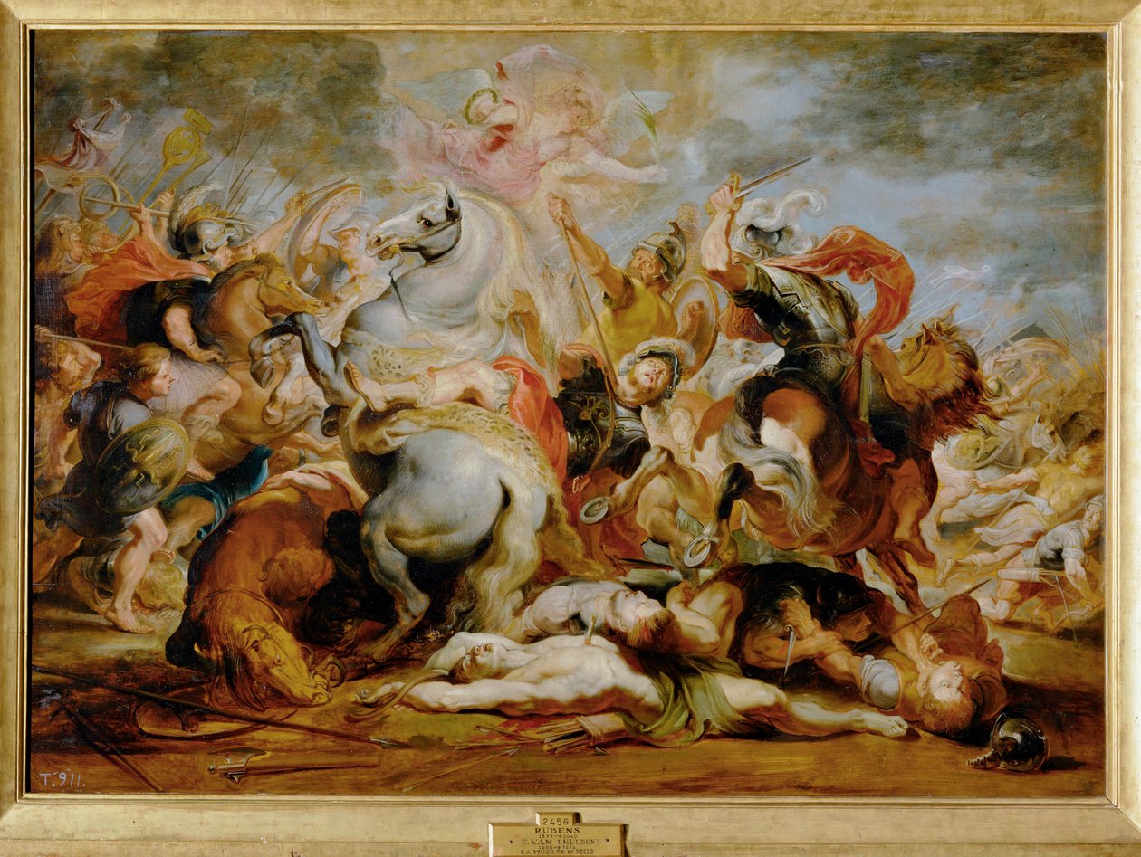 Smrt konzula Decia Muse (malba na dřevě) od Peter Paul Rubens