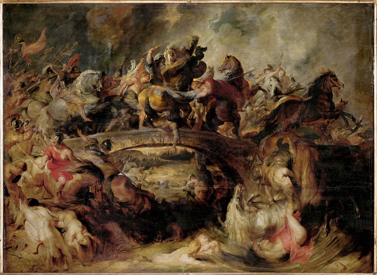 Théseus, athénský král, bojuje s Talestris (malba na dubovém dřevě) od Peter Paul Rubens
