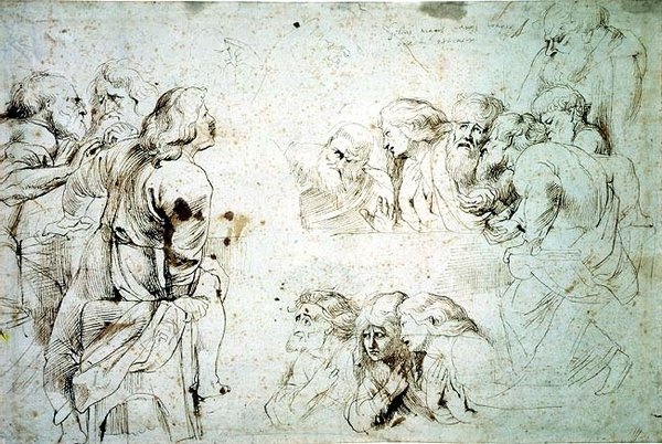 Tři skupiny apoštolů při poslední večeři (kresba) od Peter Paul Rubens