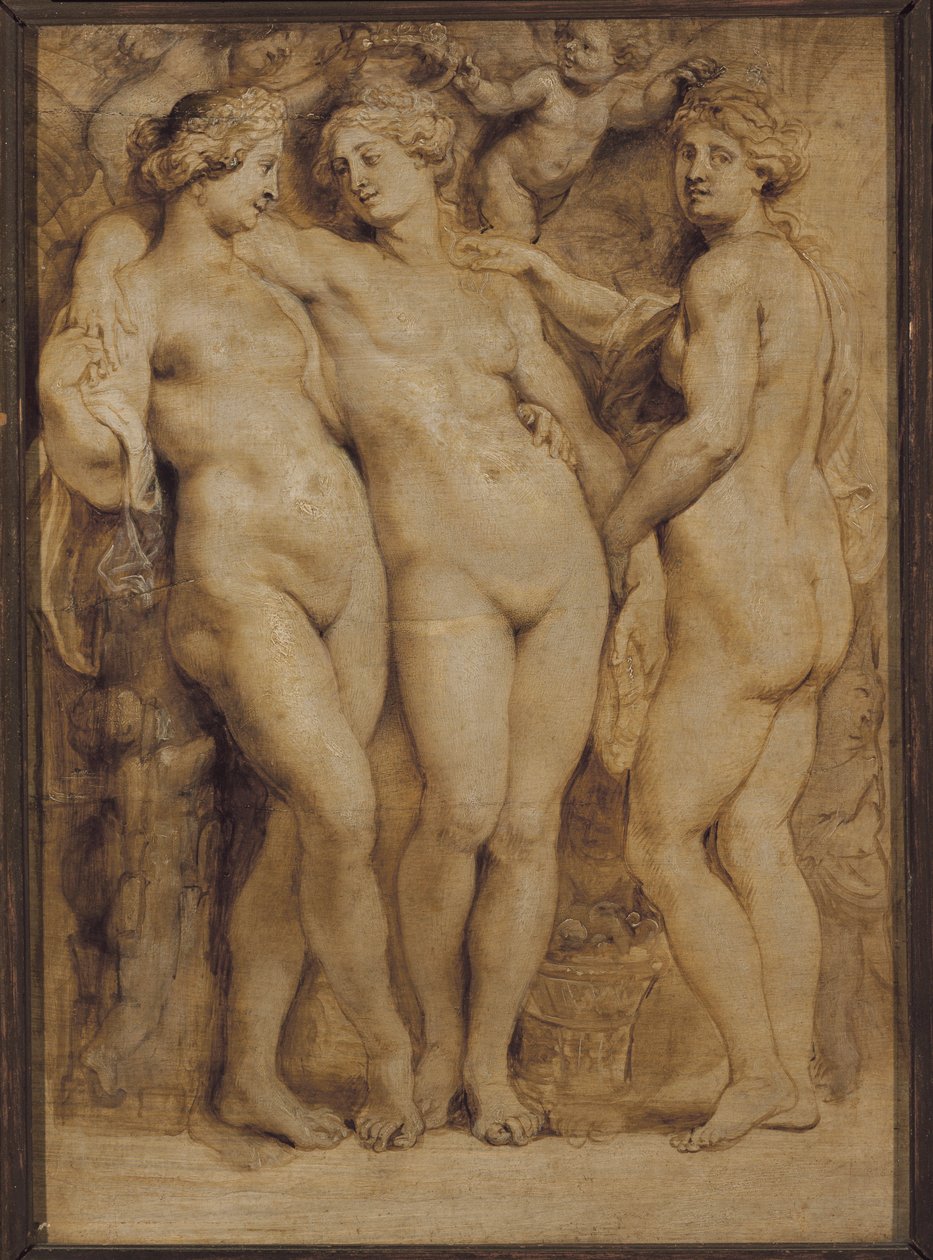 Tři grácie ( Monochromatický obraz od Peter Paul Rubens