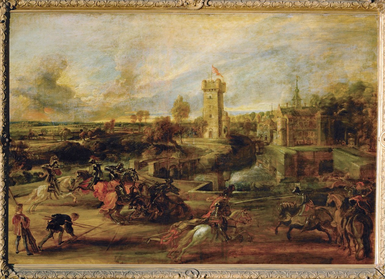 Turnaj u příkopu hradu Steen (malba na dřevě) od Peter Paul Rubens