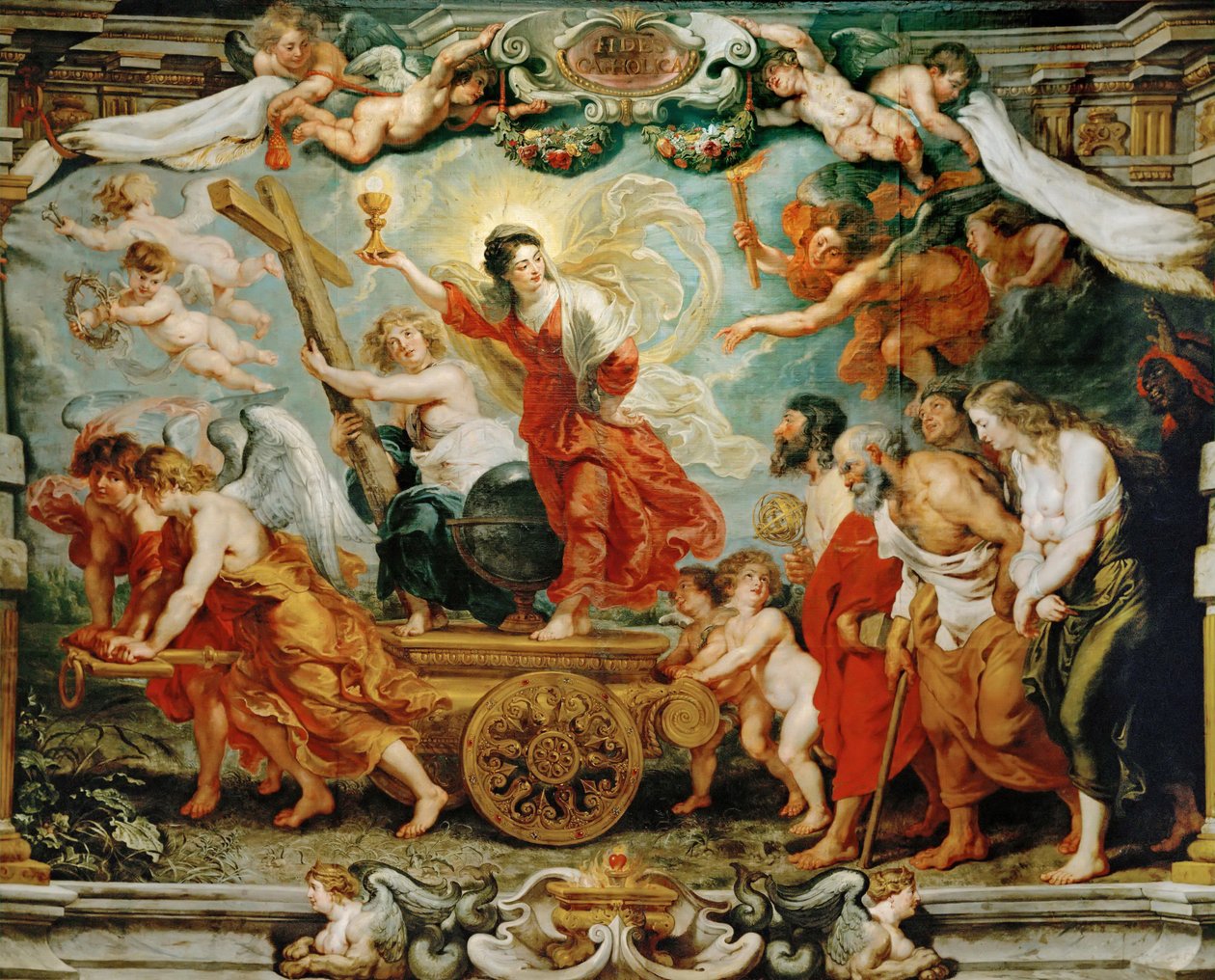 Triumf víry. Alegorie vítězství katolické víry nad reformací. od Peter Paul Rubens