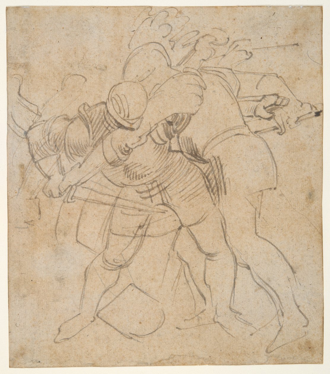 Boj dvou obrněných vojáků (r); pes (v) od Peter Paul Rubens