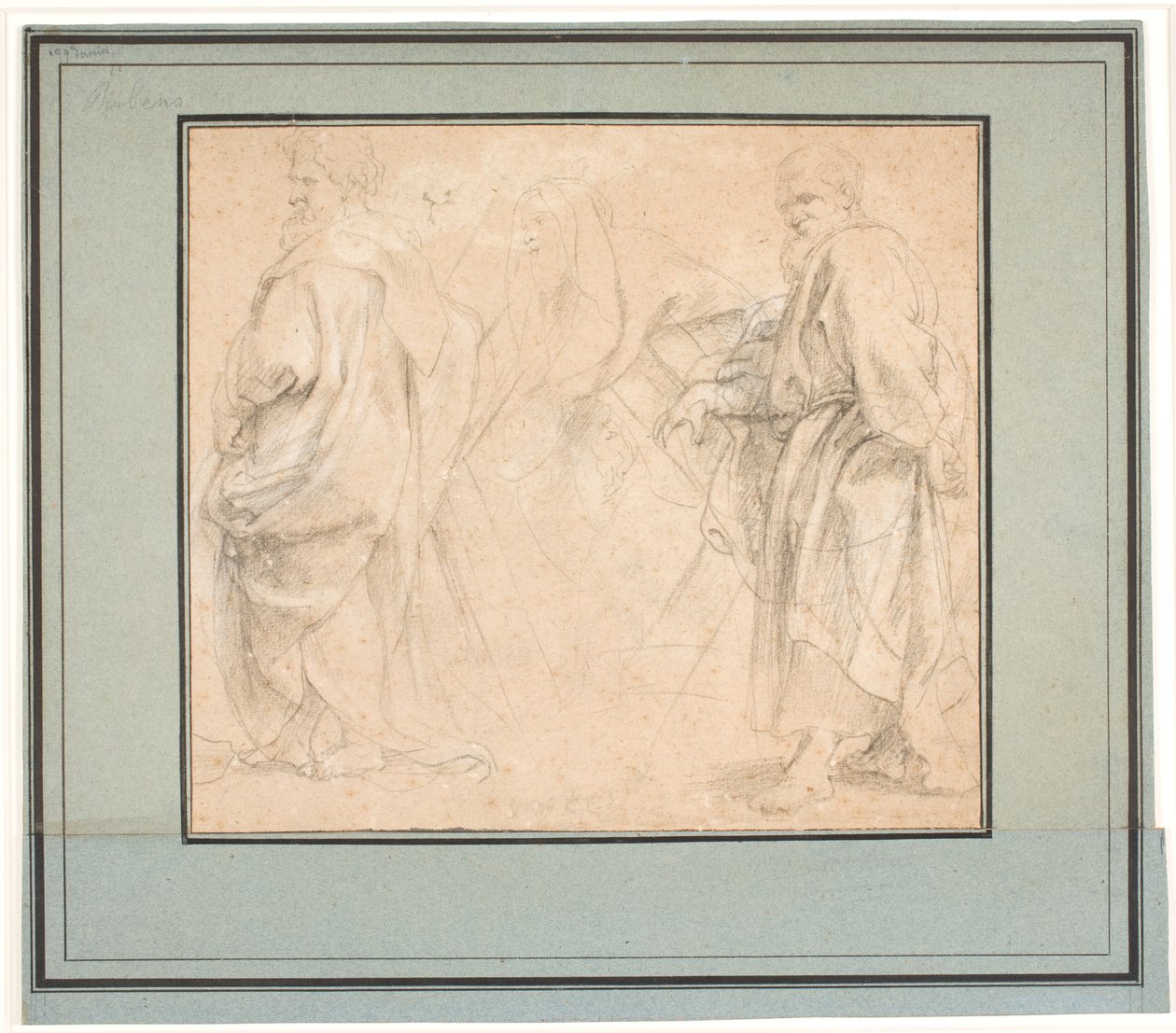 Dvě studie pro svatého Ondřeje a studie pro starověkého kněze (Melchisedech?) od Peter Paul Rubens