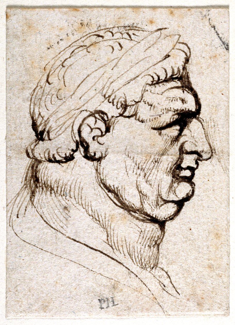 Vitellius, z deseti kreseb osmi z prvních dvanácti Caesarů, po medailích Giovanniho da Cavina (pero a inkoust na papíře) od Peter Paul Rubens