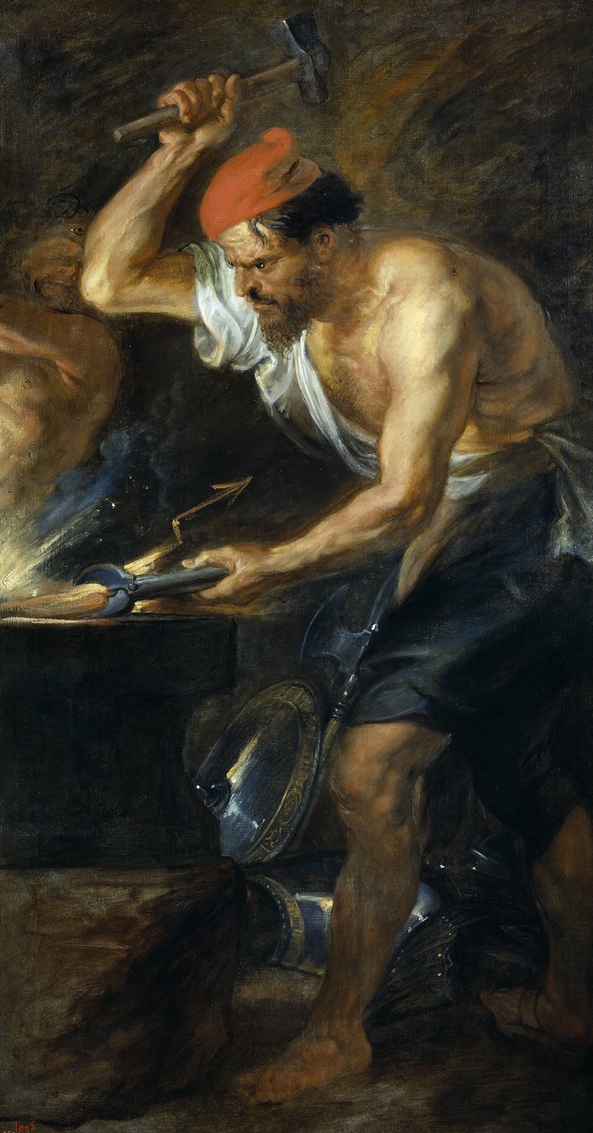 Vulkán vytváří blesky Jupitera od Peter Paul Rubens