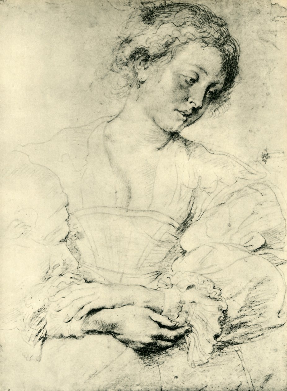 Mladá žena se založenýma rukama, 1629-1630, 1943. od Peter Paul Rubens