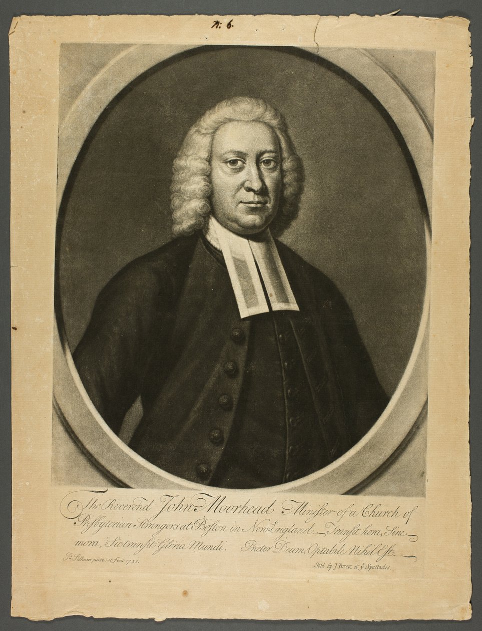 Reverend John Moorhead od Peter Pelham