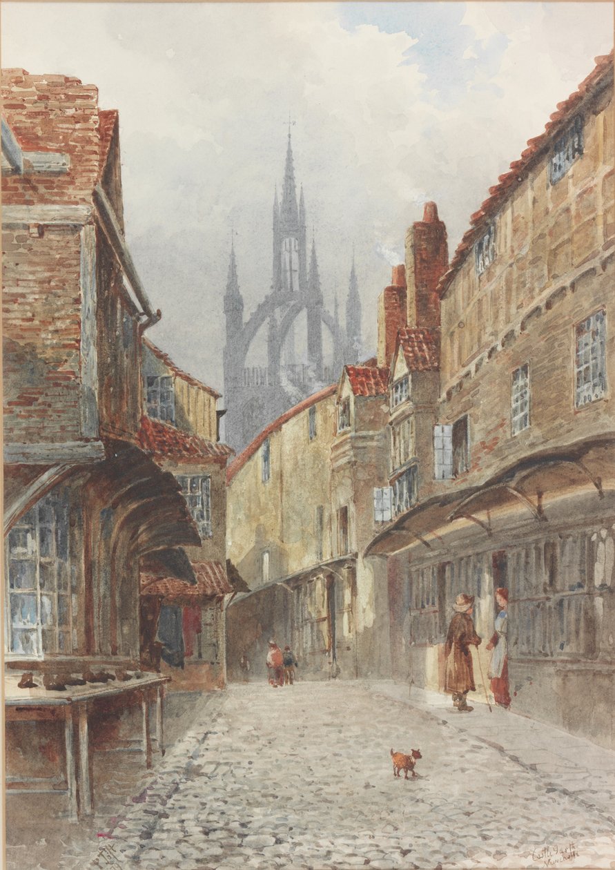 Castle Garth, Newcastle (akvarel na papíře) od Peter Petersen Toft