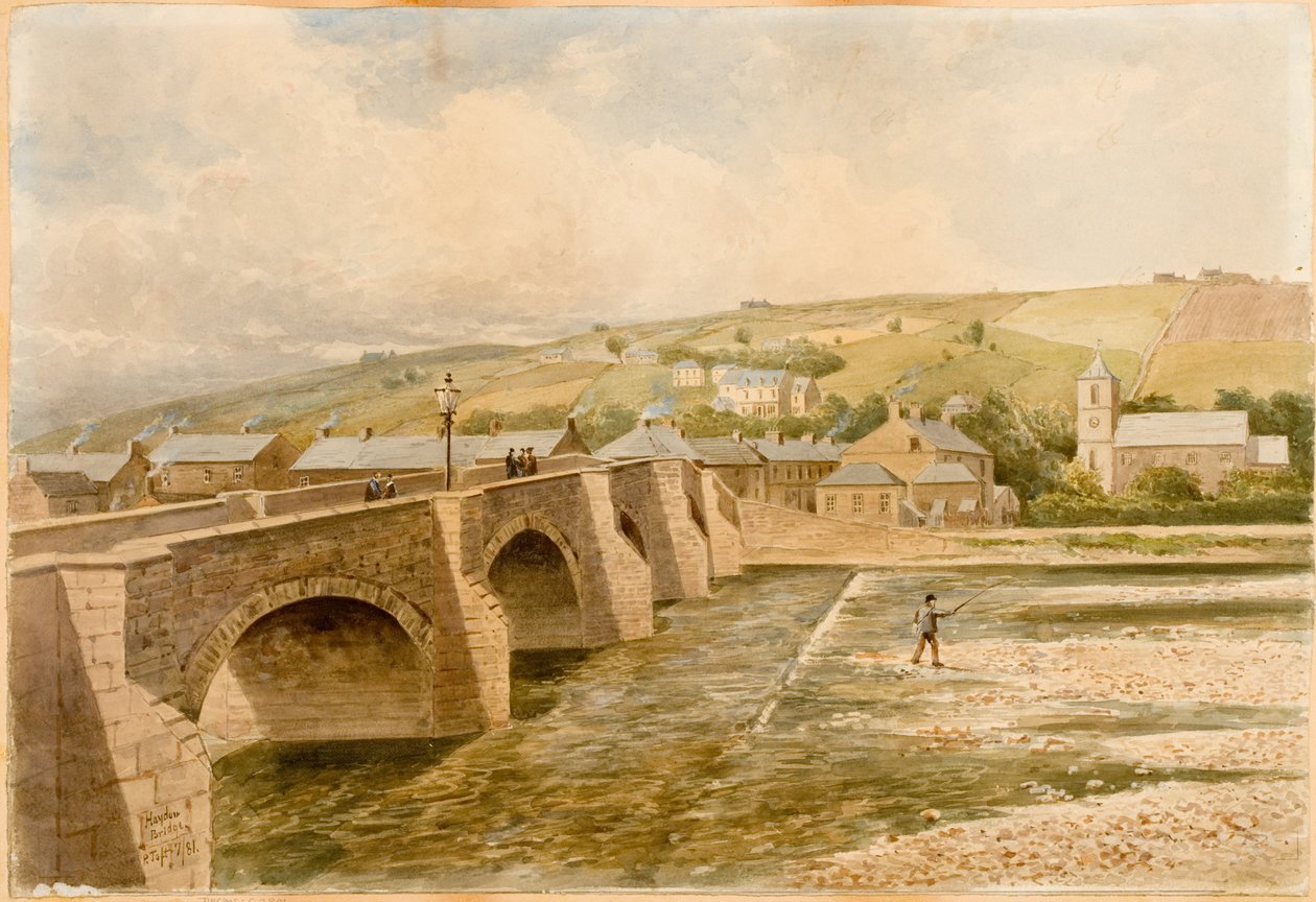 Haydon Bridge (barva těla, tužka a akvarel na papíře) od Peter Petersen Toft