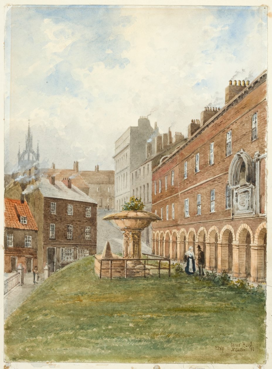Holy Jesus Hospital, Newcastle upon Tyne (barva těla, tužka a akvarel na papíře) od Peter Petersen Toft